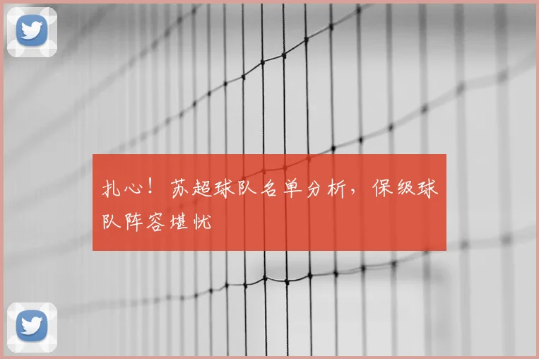 扎心！苏超球队名单分析，保级球队阵容堪忧
